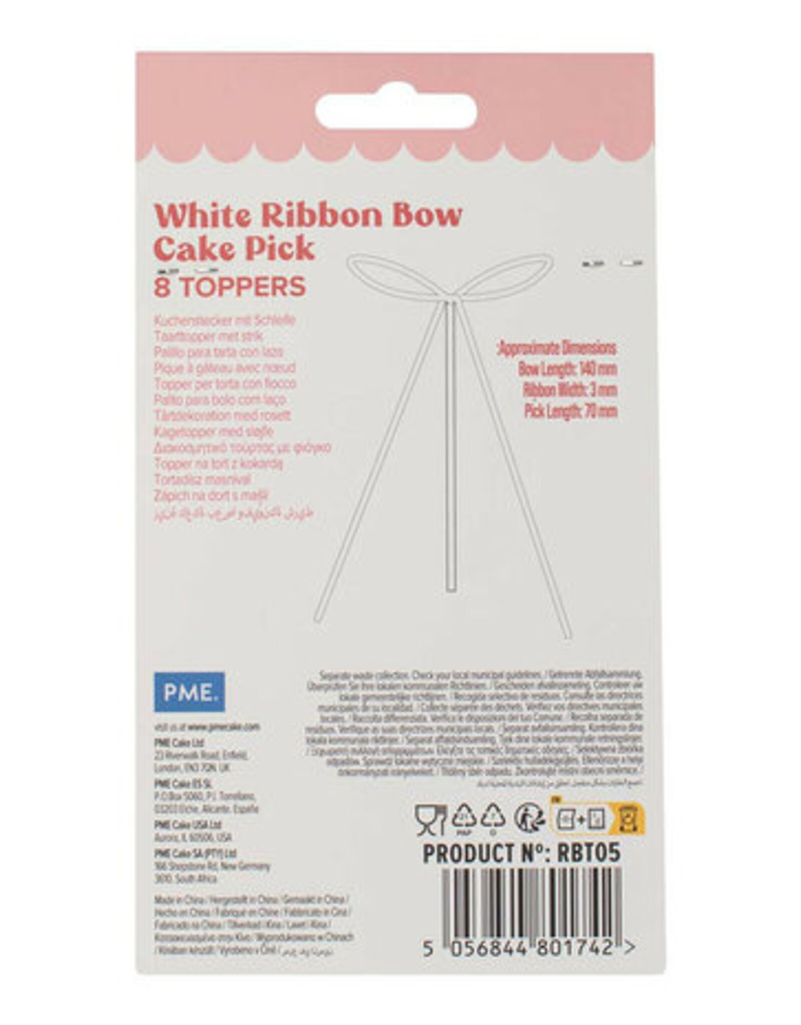 PME PME Lintstrik Taarttoppers White pk/8