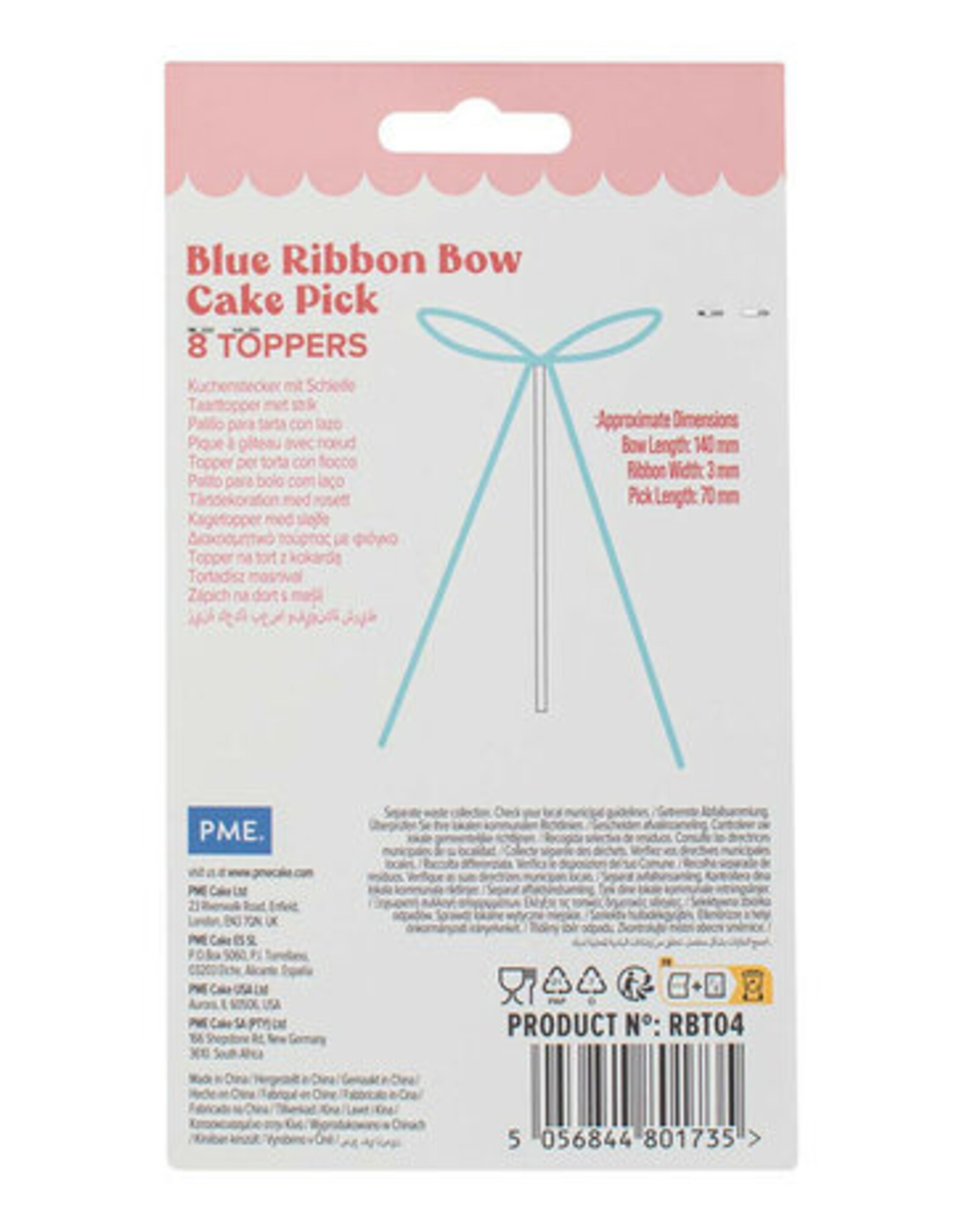 PME PME Lintstrik Taarttoppers Blue pk/8