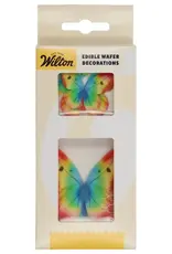 Wilton Wilton Eetbare Papieren Decoraties Vlinders Regenboog set/8