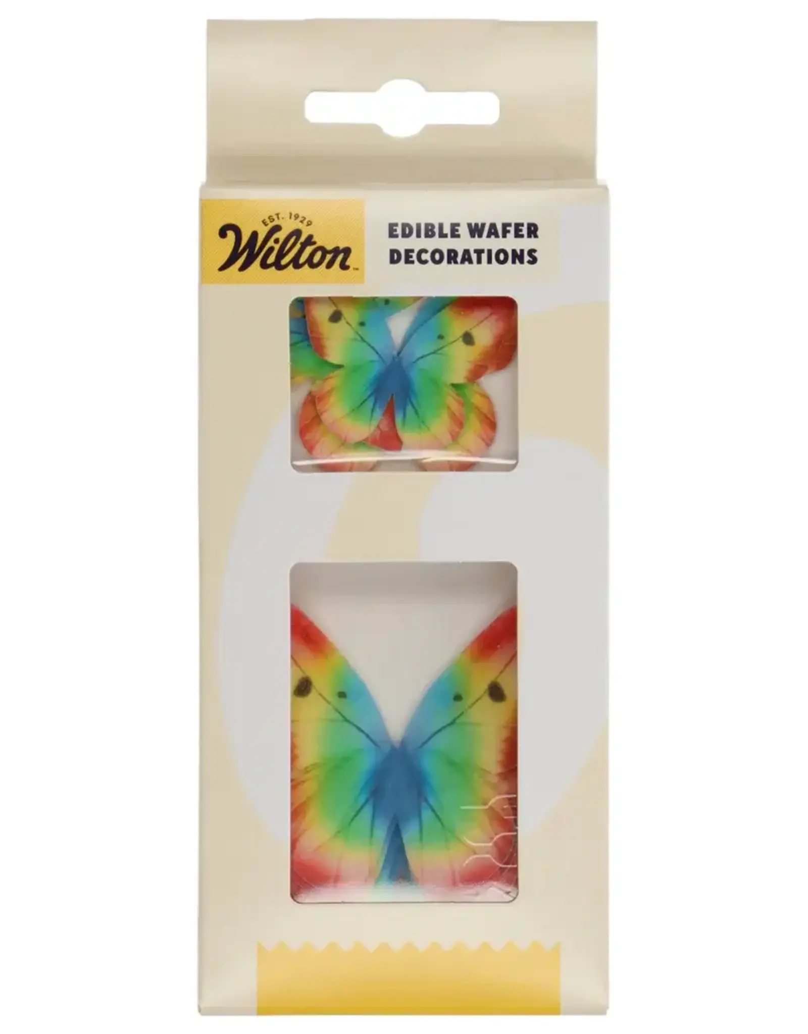 Wilton Wilton Eetbare Papieren Decoraties Vlinders Regenboog set/8