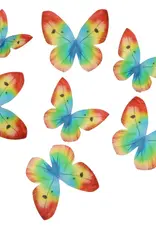 Wilton Wilton Eetbare Papieren Decoraties Vlinders Regenboog set/8