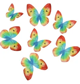Wilton Eetbare Papieren Vlinders Regenboog set/8