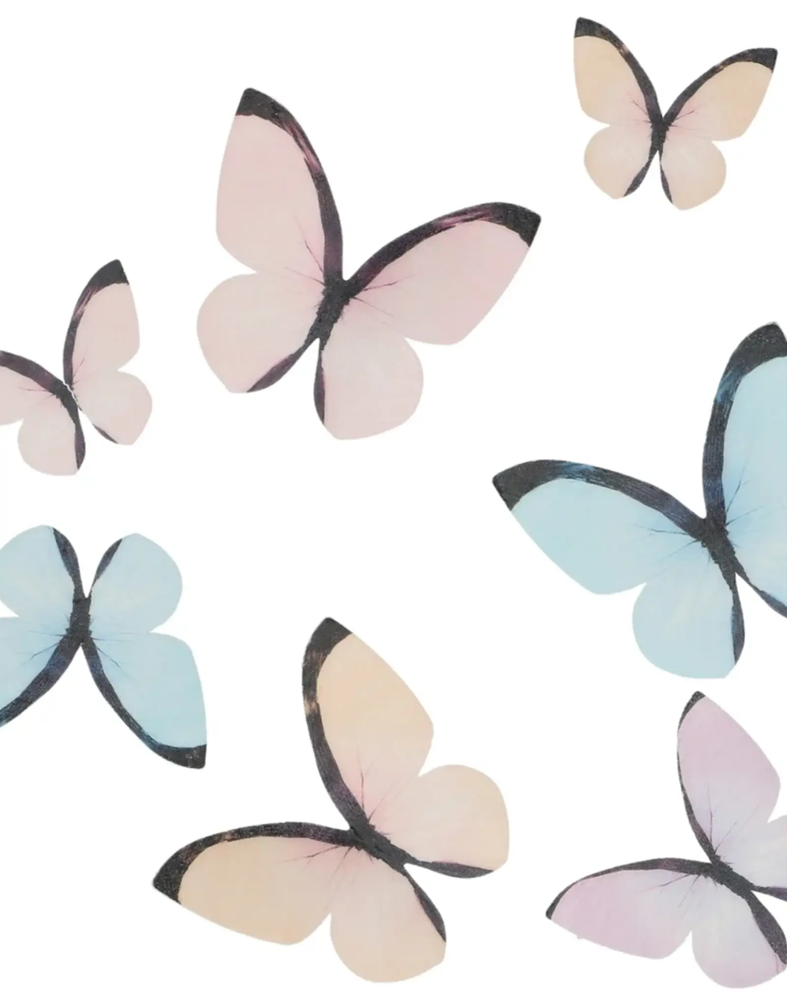 Wilton Wilton Eetbare Papieren Decoraties Vlinders Pastel set/8