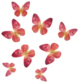 Wilton Eetbare Papieren Vlinders Omre Roze set/8