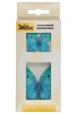 Wilton Wilton Eetbare Papieren Decoraties Vlinders Ombre Blauw set/8