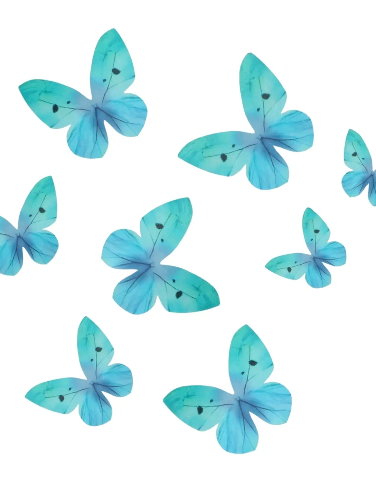 Wilton Wilton Eetbare Papieren Decoraties Vlinders Ombre Blauw set/8