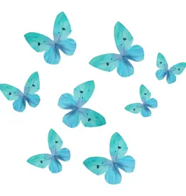 Wilton Eetbare Papieren Vlinders Ombre Blauw set/8
