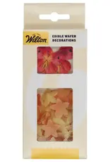 Wilton Wilton Eetbare Papieren Decoraties Bloemen & Vlinders Oranje Roze set/30