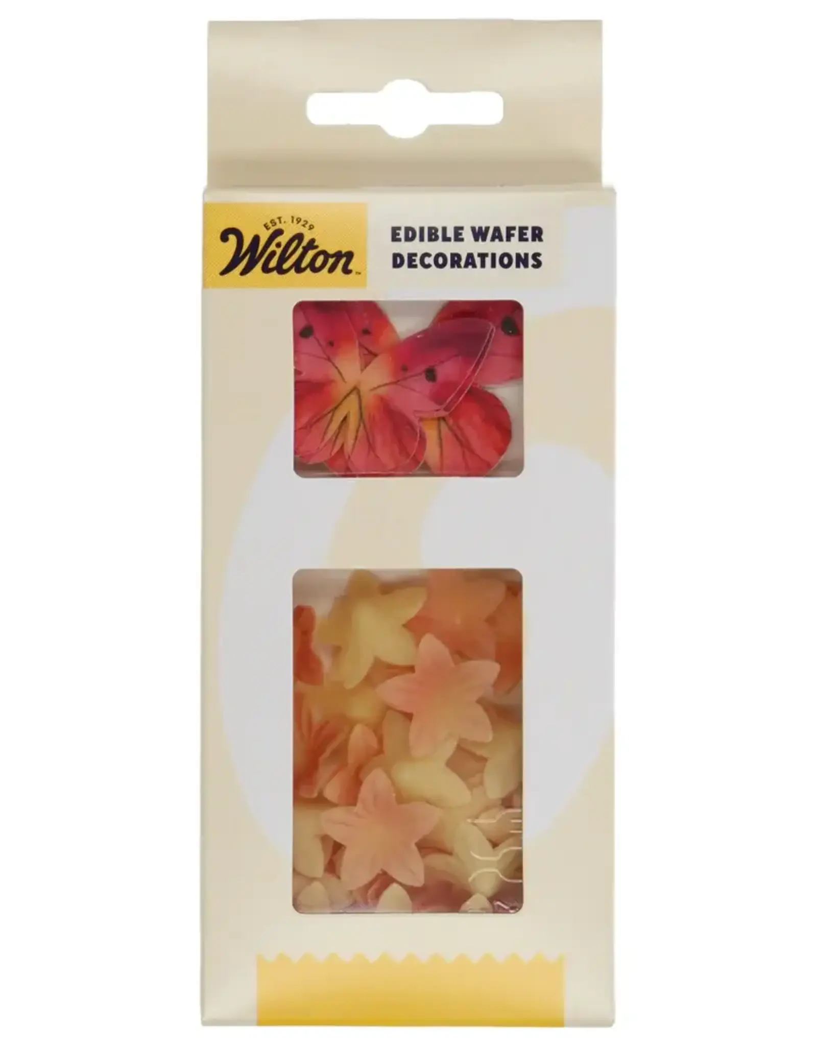 Wilton Wilton Eetbare Papieren Decoraties Bloemen & Vlinders Oranje Roze set/30