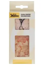 Wilton Wilton Eetbare Papieren Decoraties Bloemen & Vlinders Ombre Roze set/30