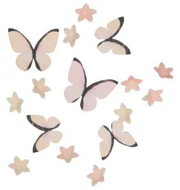 Wilton Eetbare Papieren Bloemen & Vlinders Ombre Roze set/30