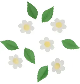 Wilton Eetbare Papieren Bloemen & Bladeren Wit set/11