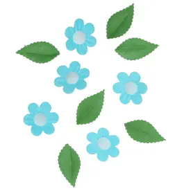 Wilton Eetbare Papieren Bloemen & Bladeren Blauw set/11