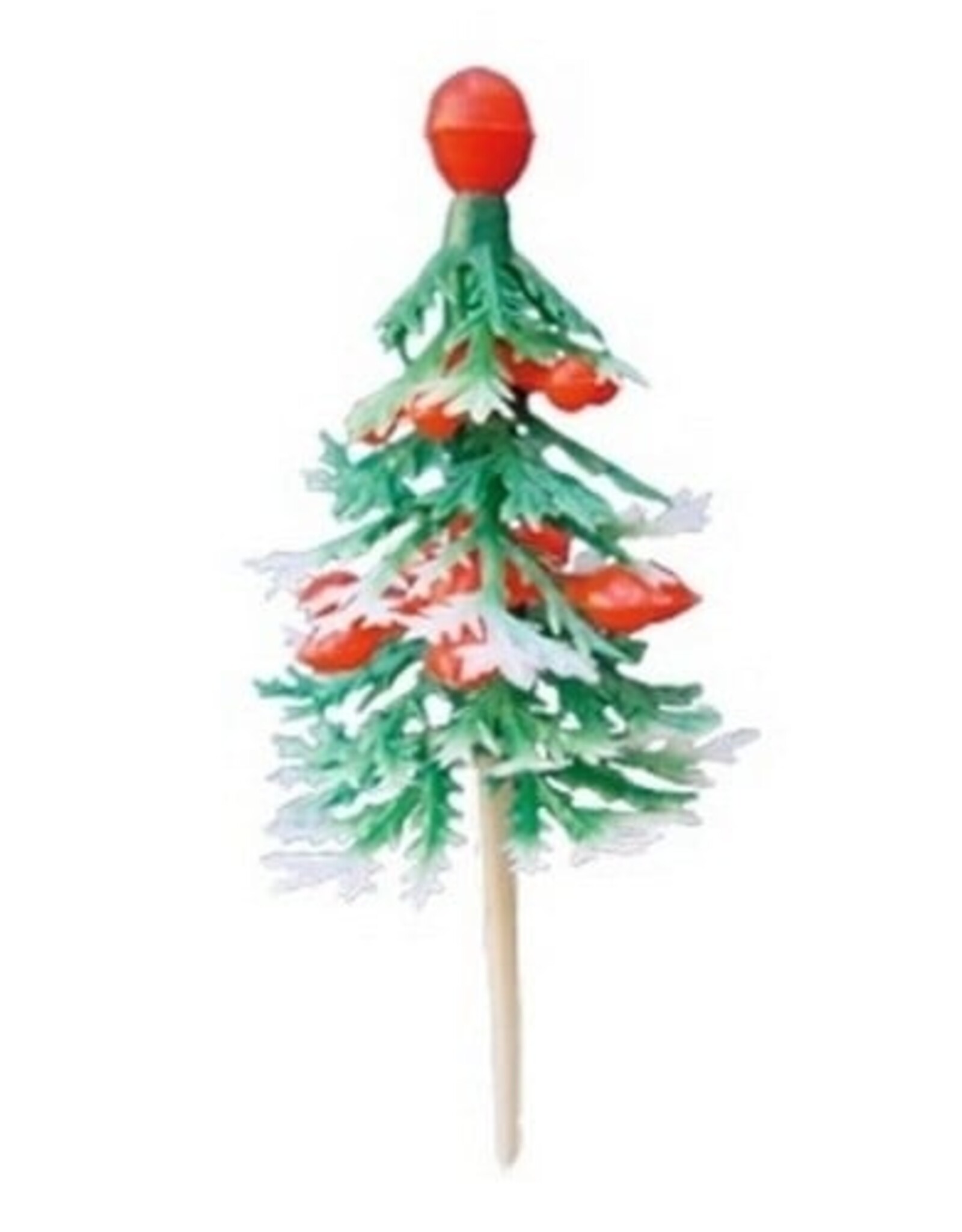 Overig Taartdecoratie Dennenboom Groen Rode Top Prikkers 144 stuks