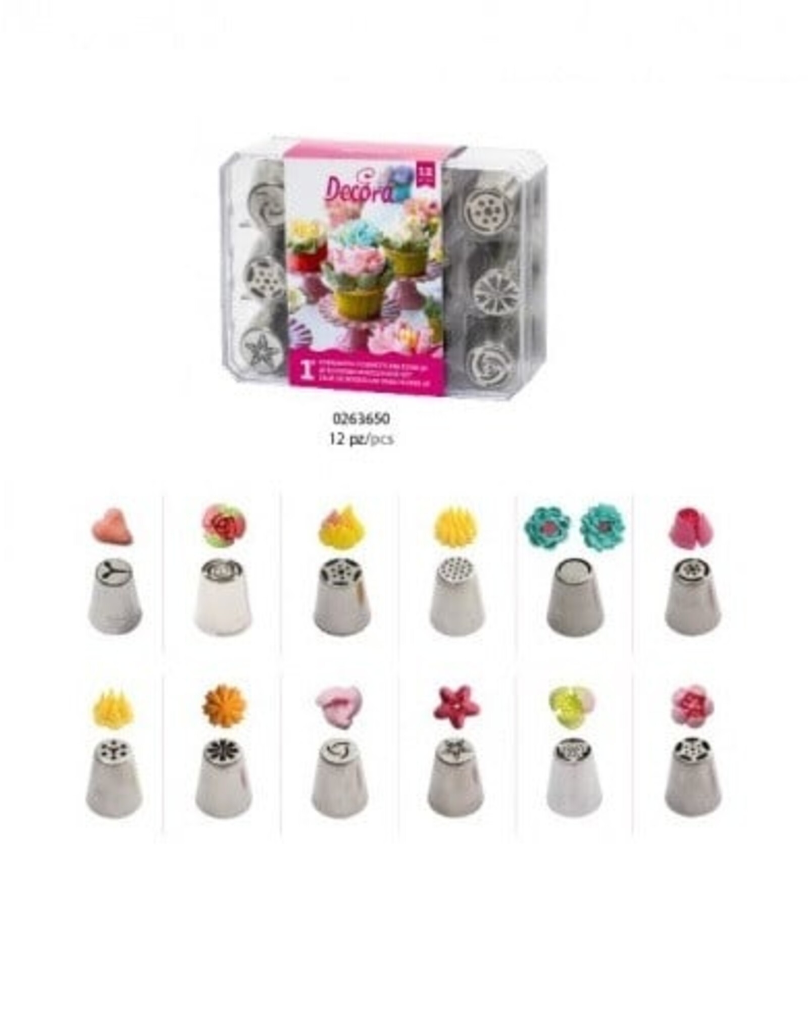 Decora Decora Botercrème Spuitmondjes 1 Set/12