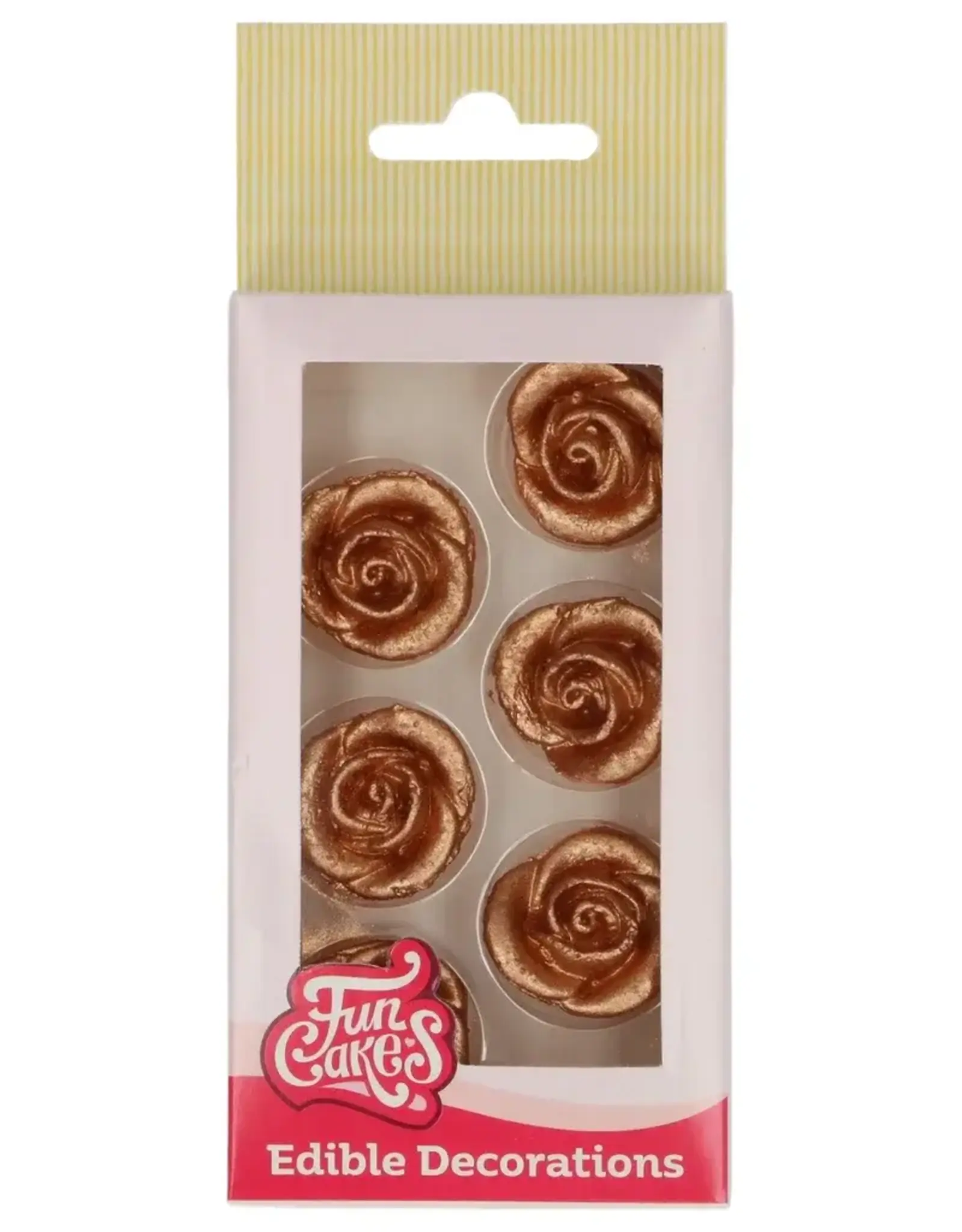 FunCakes FunCakes Fondant Decoraties Rozen Brons Goud set/6