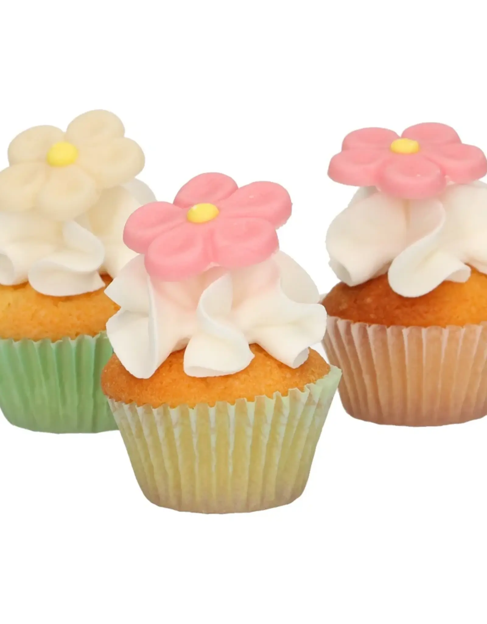 FunCakes FunCakes Fondant Decoraties Madeliefjes Wit Roze set/12