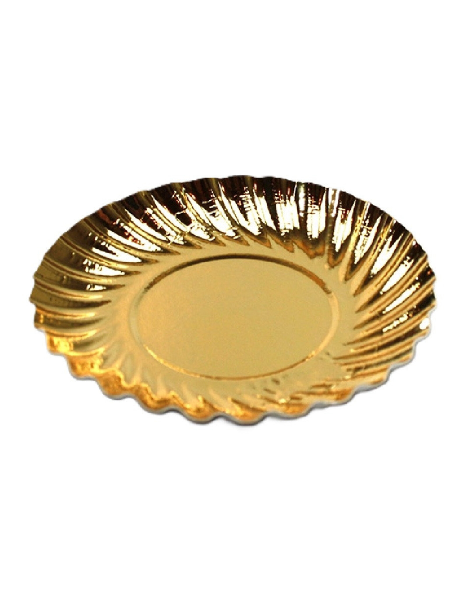 BNC Gebaksschoteltje Rond Ribbel Goud Ø8,8cm pk/25