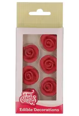 FunCakes FunCakes Fondant Decoraties Rozen Rood set/6