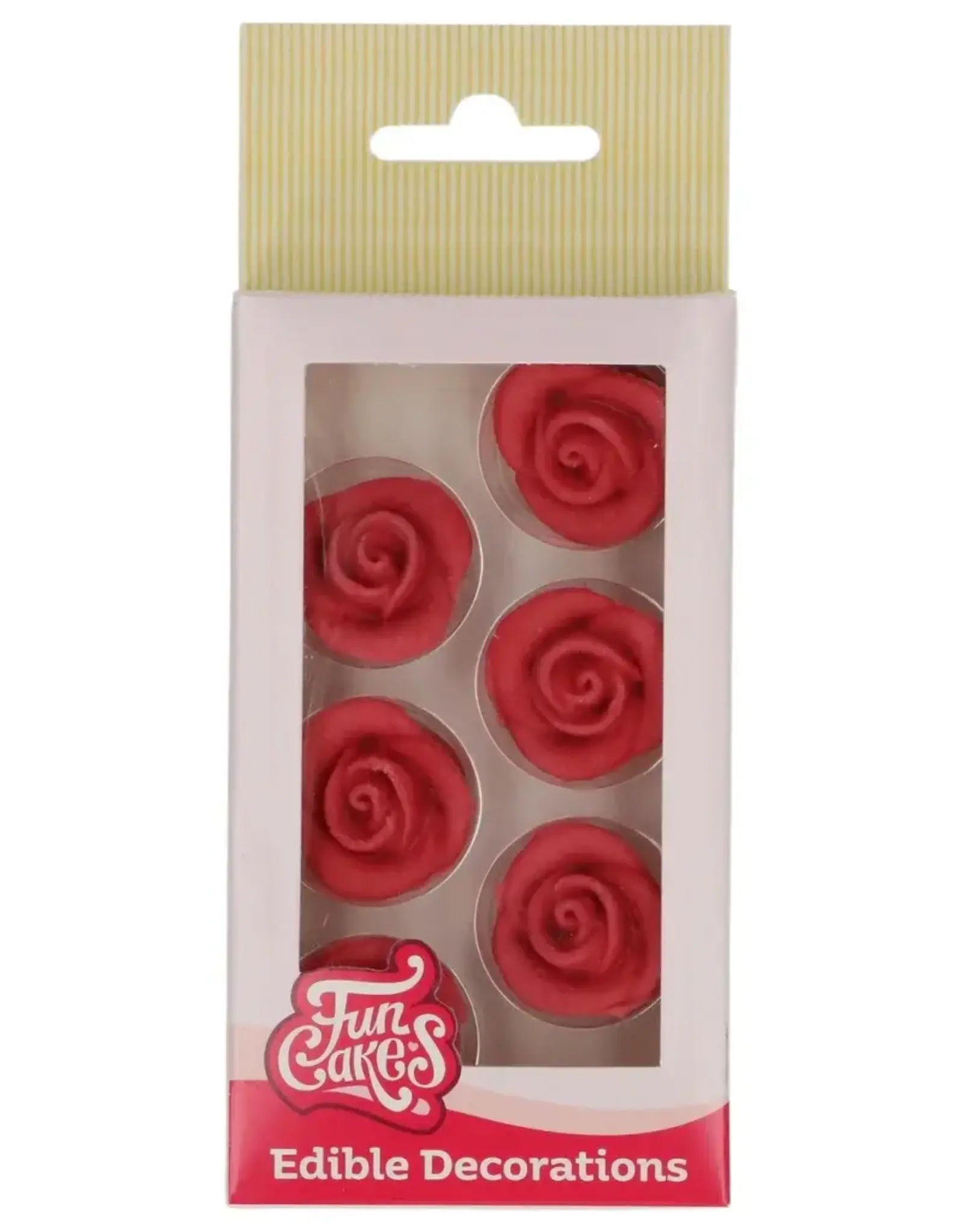 FunCakes FunCakes Fondant Decoraties Rozen Rood set/6