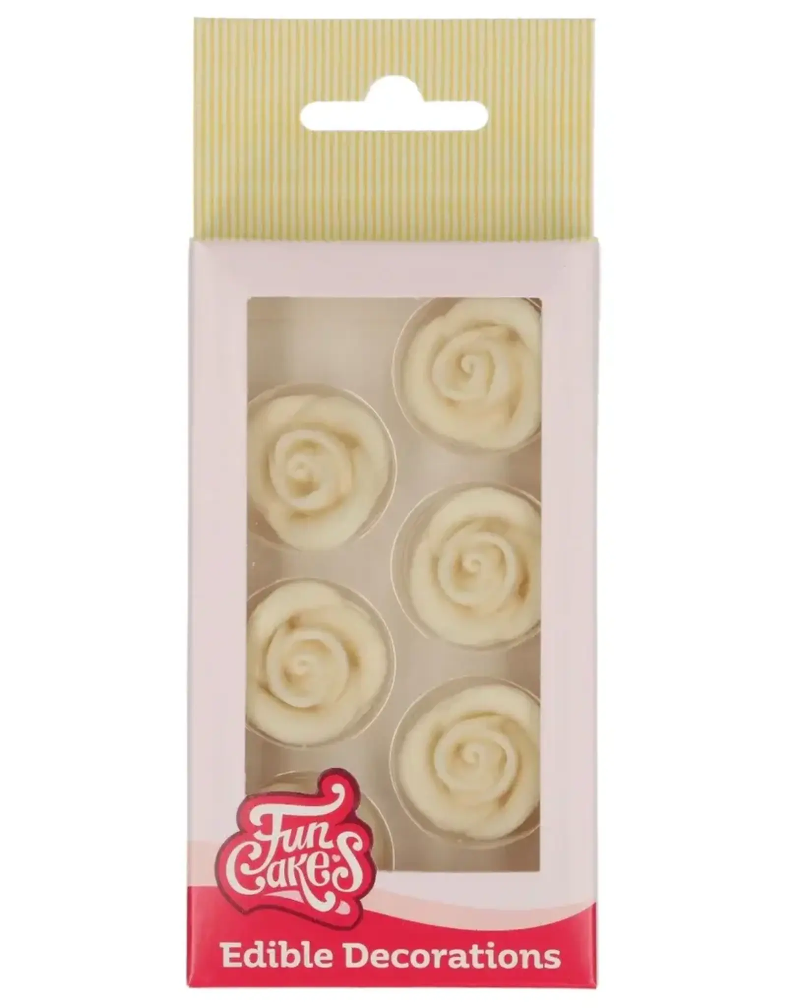 FunCakes FunCakes Fondant Decoraties Rozen Wit set/6