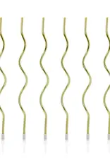 PartyDeco PartyDeco Verjaardagskaarsen Krul Goud 14cm pk/8