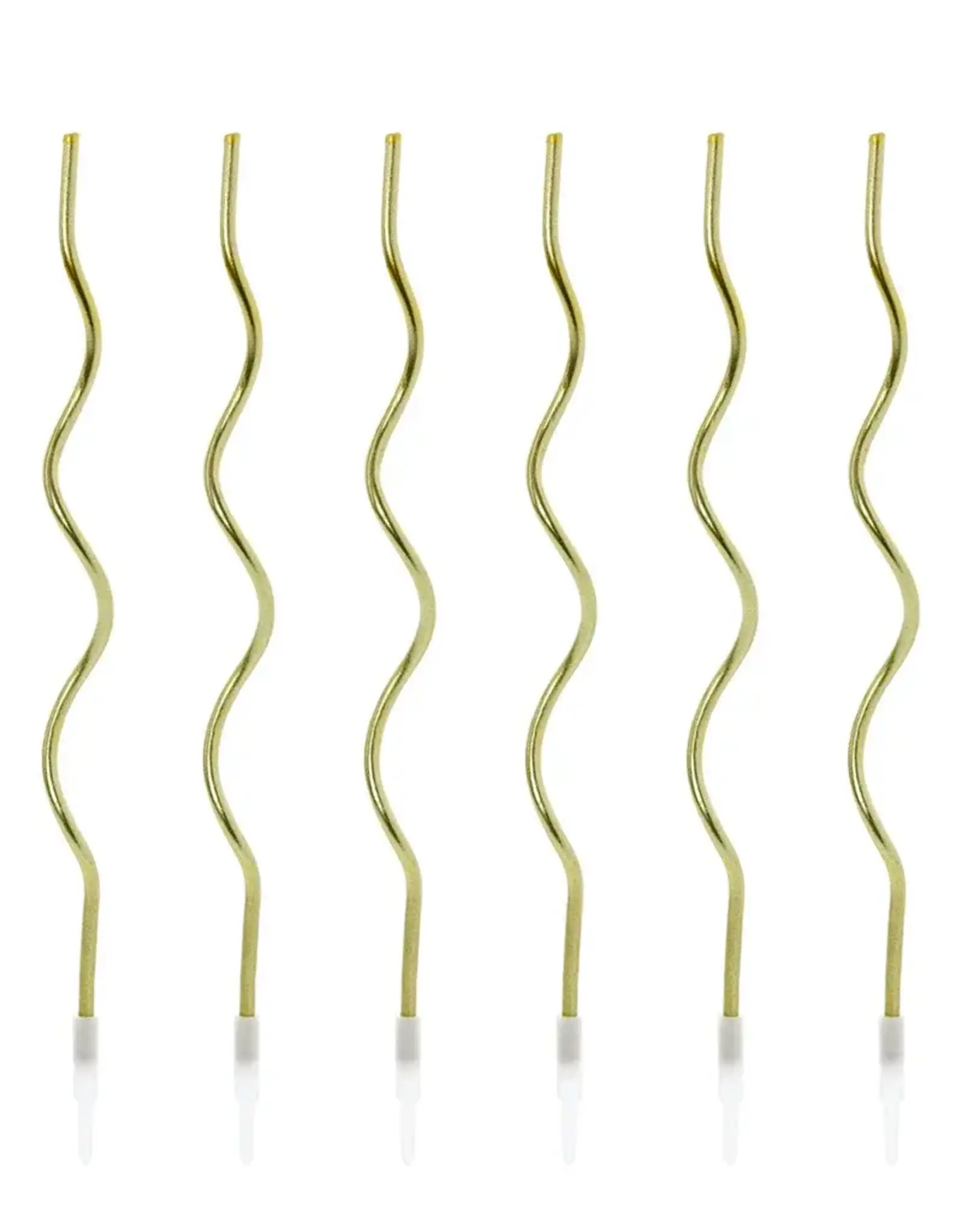 PartyDeco PartyDeco Verjaardagskaarsen Krul Goud 14cm pk/8