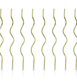 PartyDeco PartyDeco Verjaardagskaarsen Krul Goud 14cm pk/8
