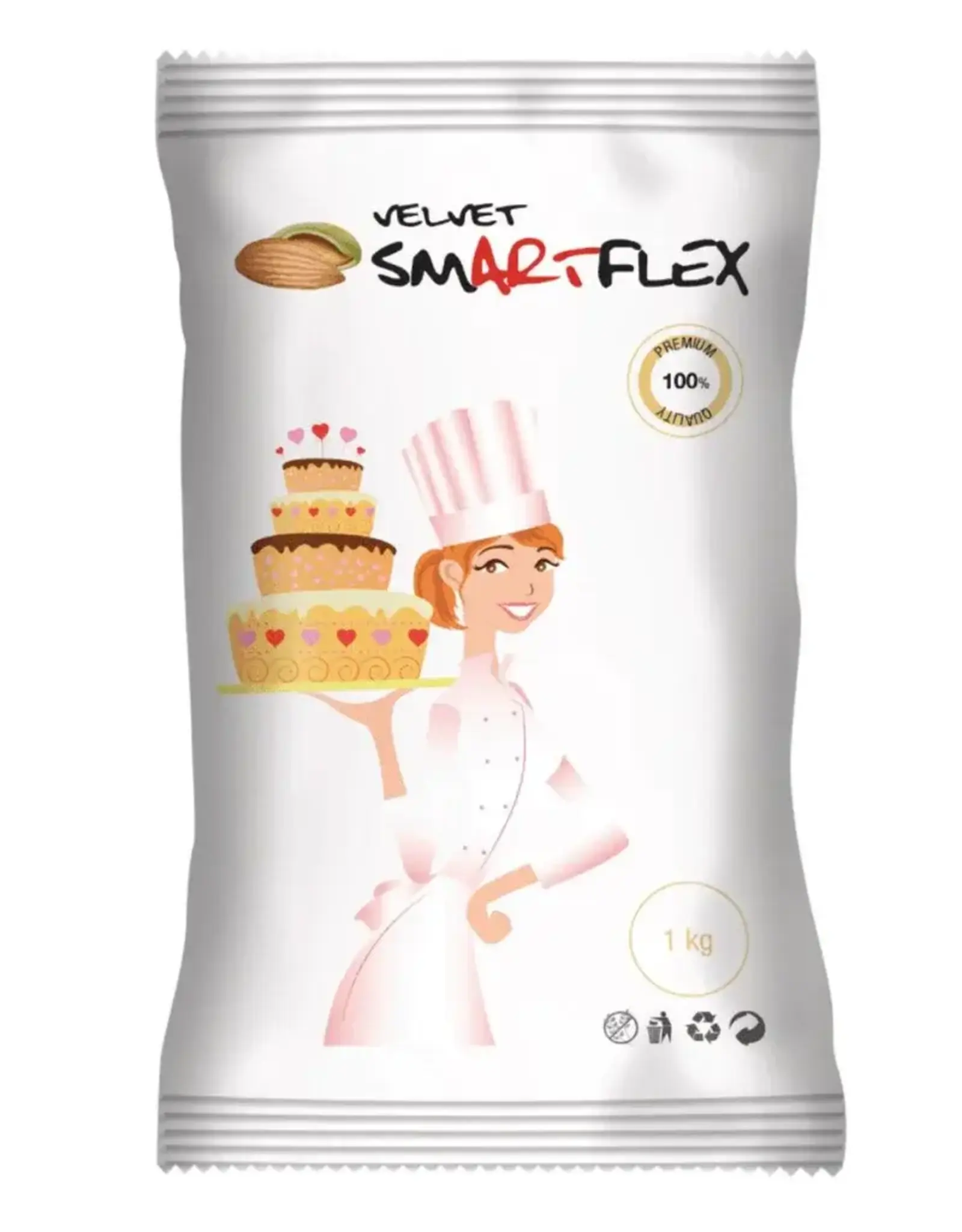 Smartflex SmartFlex Fondant Wit Velvet Amandel Smaak 1kg