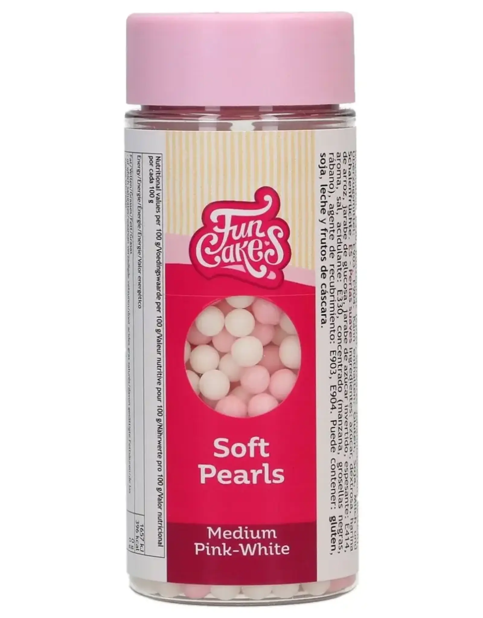 FunCakes FunCakes Zachte Parels Medium Roze/Wit 60 g