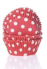 House of Marie House of Marie Baking Cups Stip Rood - pk/50