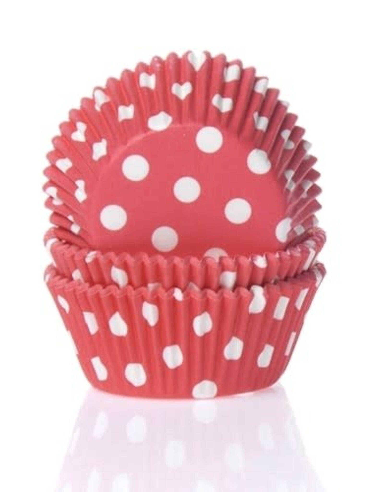House of Marie House of Marie Baking Cups Stip Rood - pk/50