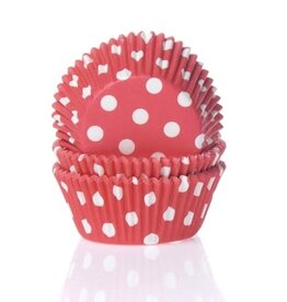 House of Marie House of Marie Baking Cups Stip Rood - pk/50