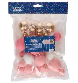 Simply Making Simply Making Decoratieve Ballenset Roze Ombre & Goud pk/32