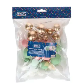 Simply Making Simply Making Decoratieve Ballenset Pastel Roze Groen & Goud pk/32