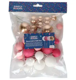 Simply Making Simply Making Decoratieve Ballenset Hot Pink Ombre & Goud