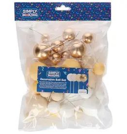 Simply Making Simply Making Decoratieve Ballenset Citroen Ombre & Goud pk/32
