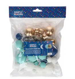 Simply Making Simply Making Decoratieve Ballenset Blauw Ombre & Goud pk/32