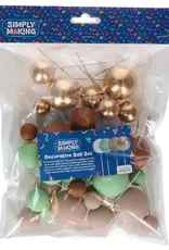 Simply Making Simply Making Decoratieve Ballenset Aardetinten & Goud pk/32