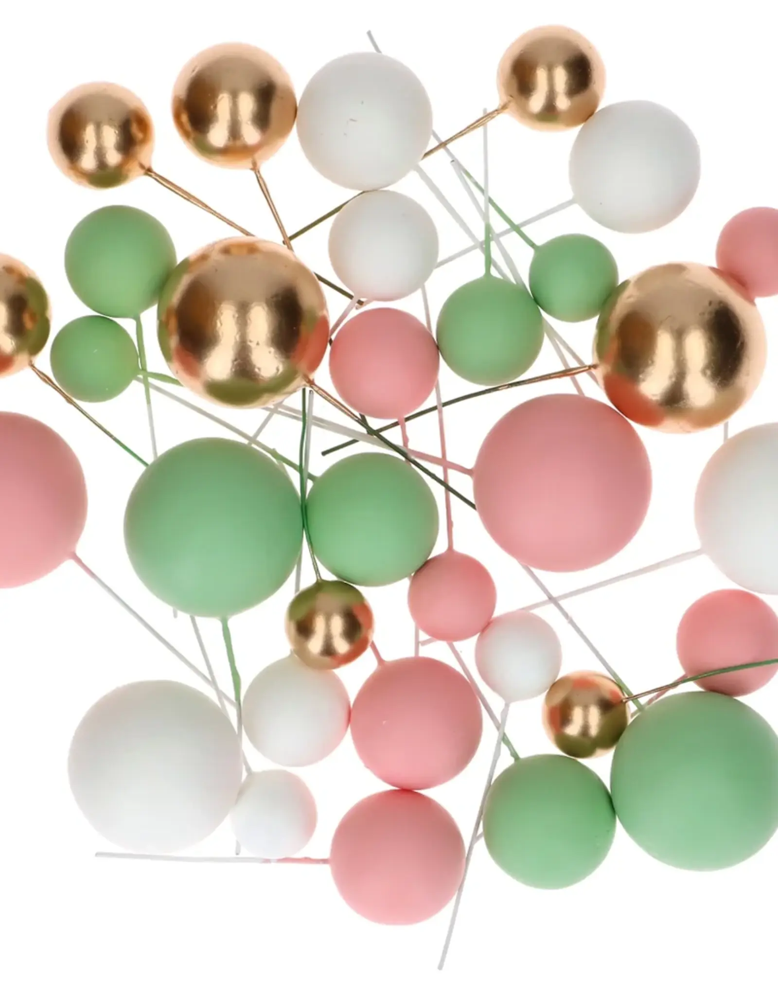 Simply Making Simply Making Decoratieve Ballenset Pastel Roze Groen & Goud pk/32