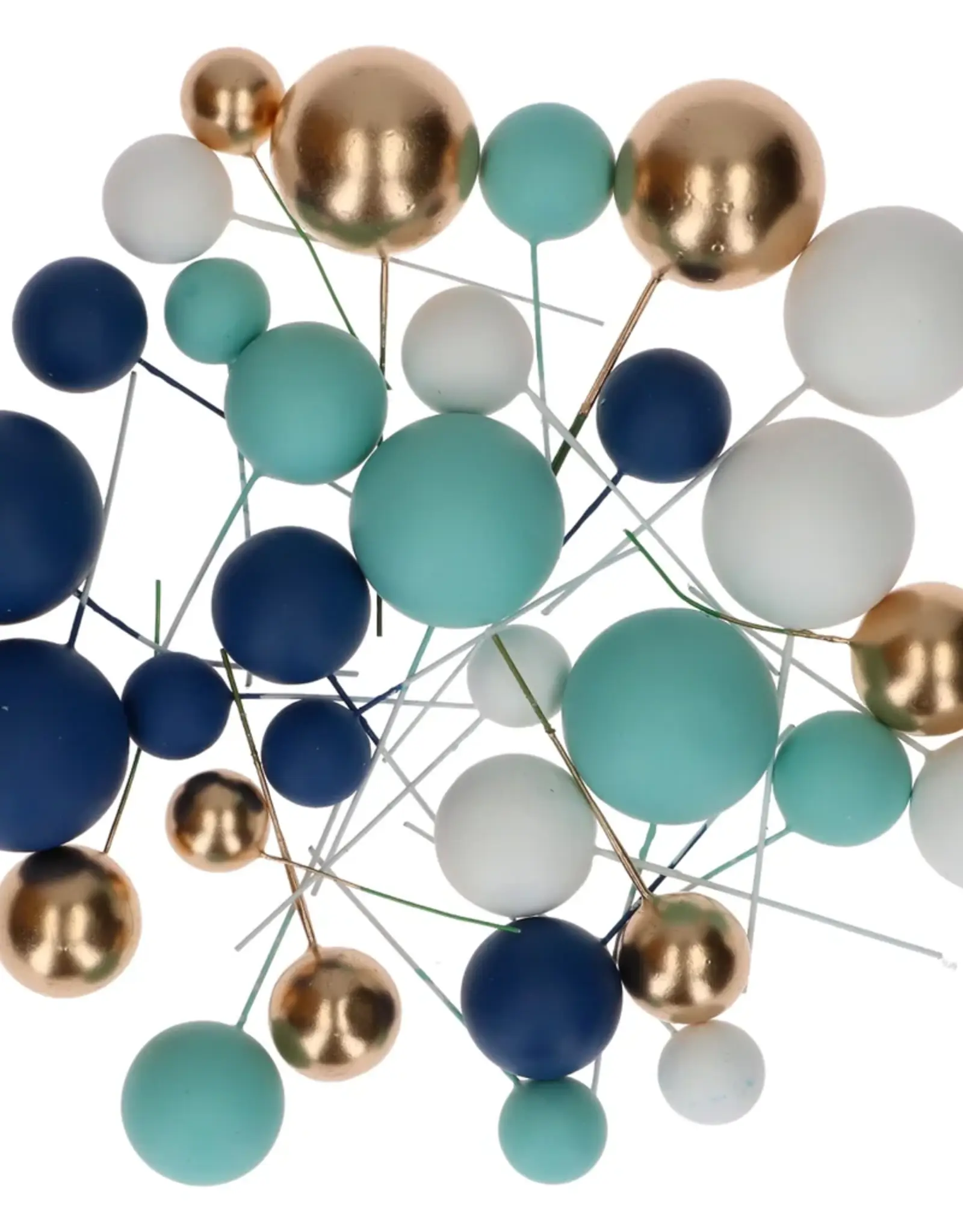 Simply Making Simply Making Decoratieve Ballenset Blauw Ombre & Goud pk/32
