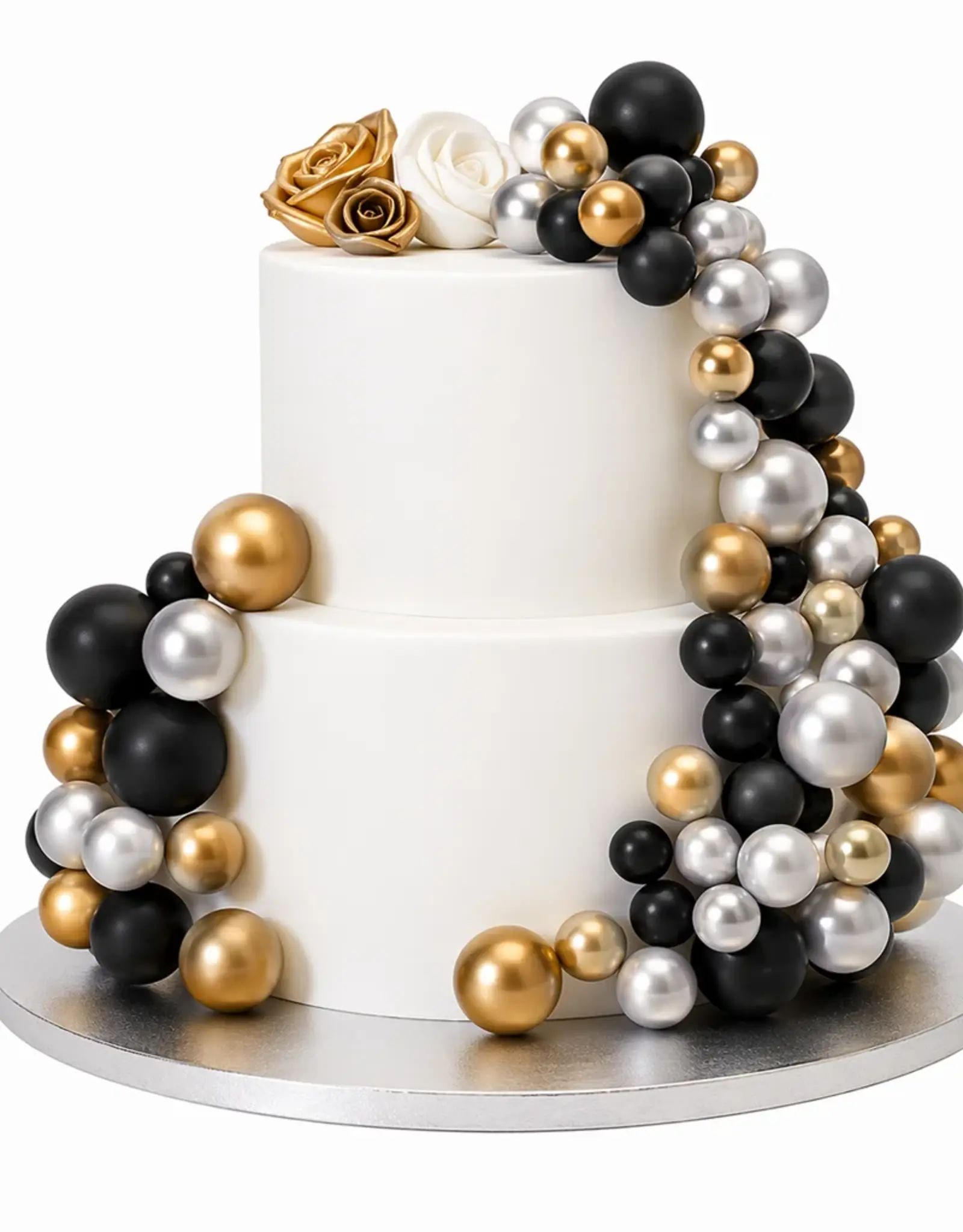 Simply Making Simply Making Decoratieve Ballenset Metallic Goud Zilver & Zwart pk/32