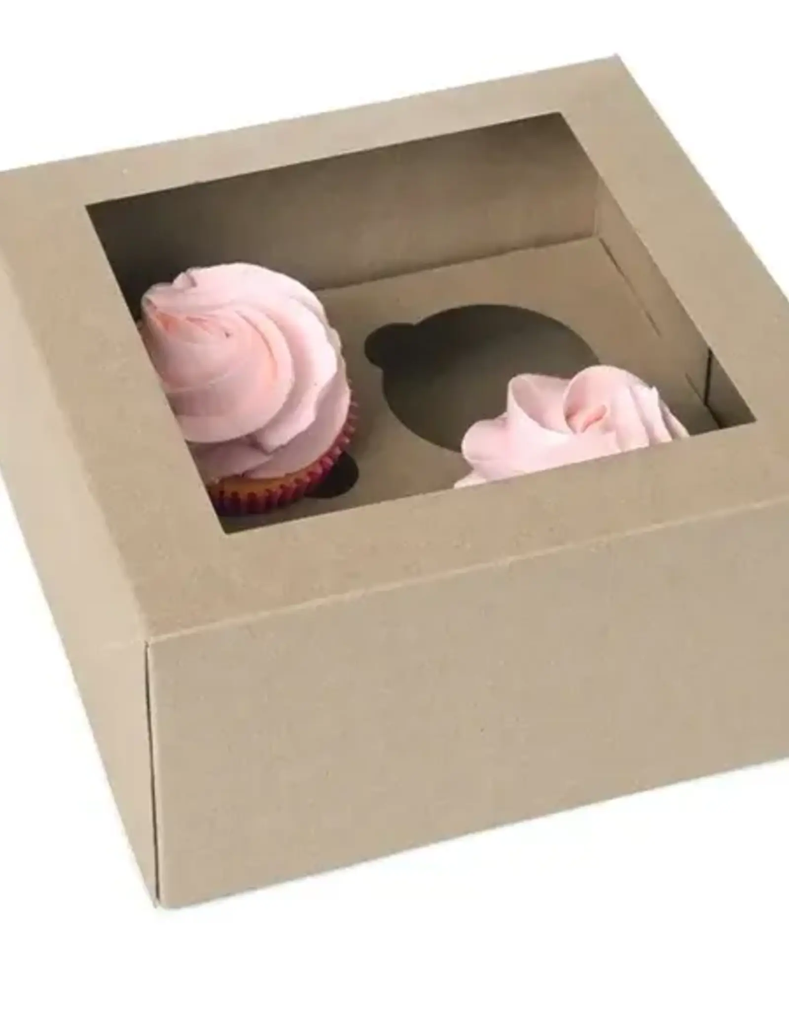 House of Marie House of Marie Cupcake Doos met Venster Kraft 4 pk/2