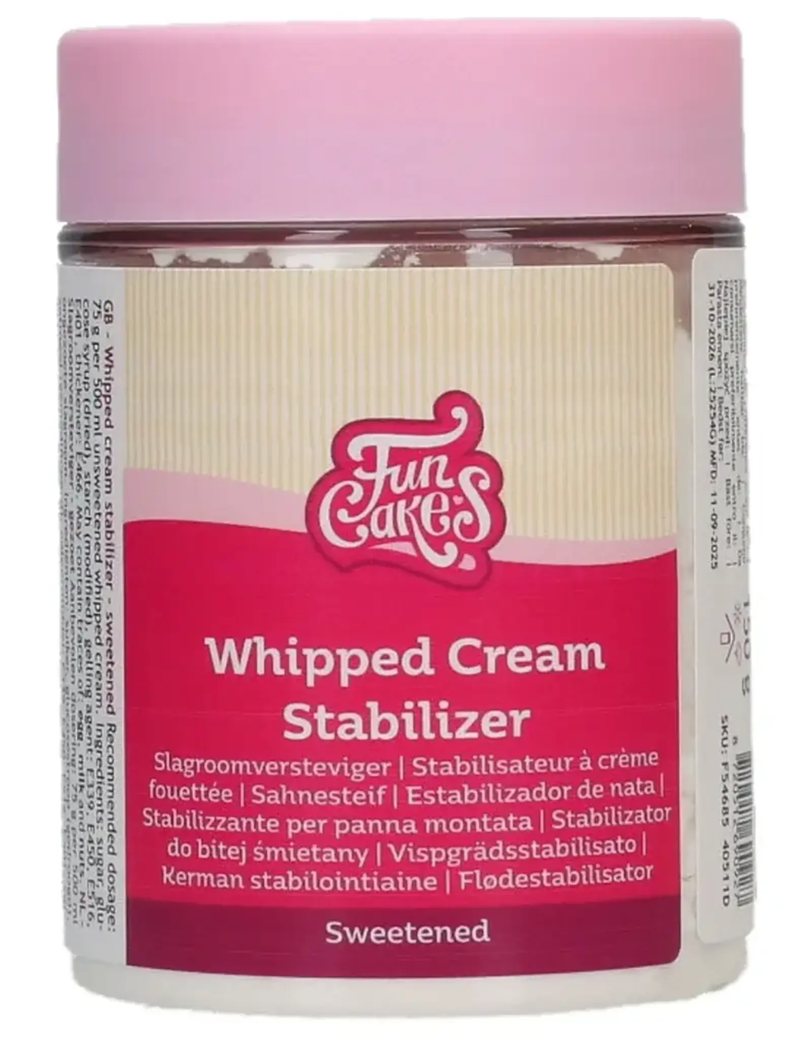 FunCakes FunCakes Slagroomversteviger - gezoet 150g