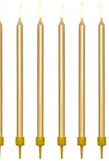 PartyDeco PartyDeco Verjaardagskaarsen Goud 12,5cm pk/12