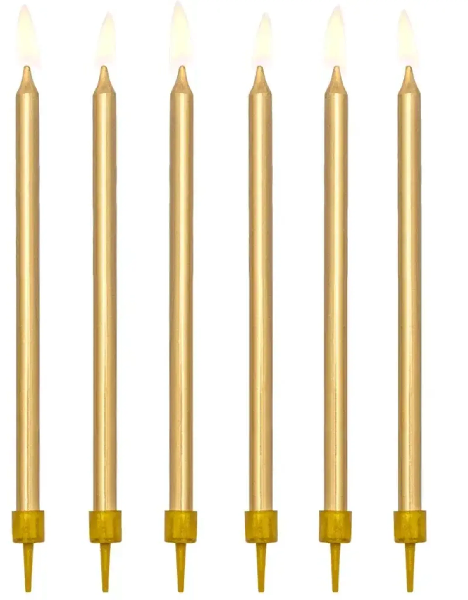 PartyDeco PartyDeco Verjaardagskaarsen Goud 12,5cm pk/12