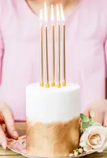 PartyDeco PartyDeco Verjaardagskaarsen Goud 12,5cm pk/12