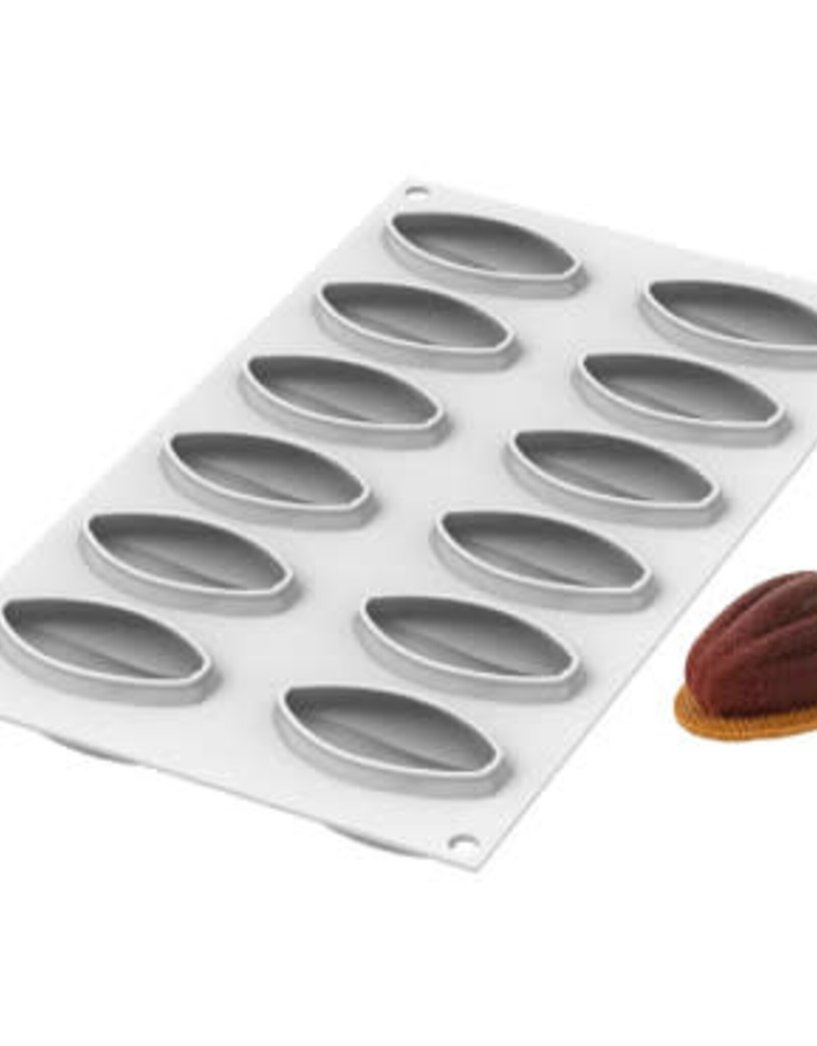 Silikomart Silikomart Siliconen Bakvorm Cacao (12x) 6,7x3,7cm + Cutter