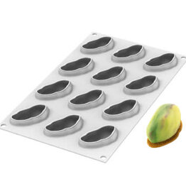 Silikomart Silikomart Siliconen Bakvorm Pistache (12x) 6,2cm + Cutter