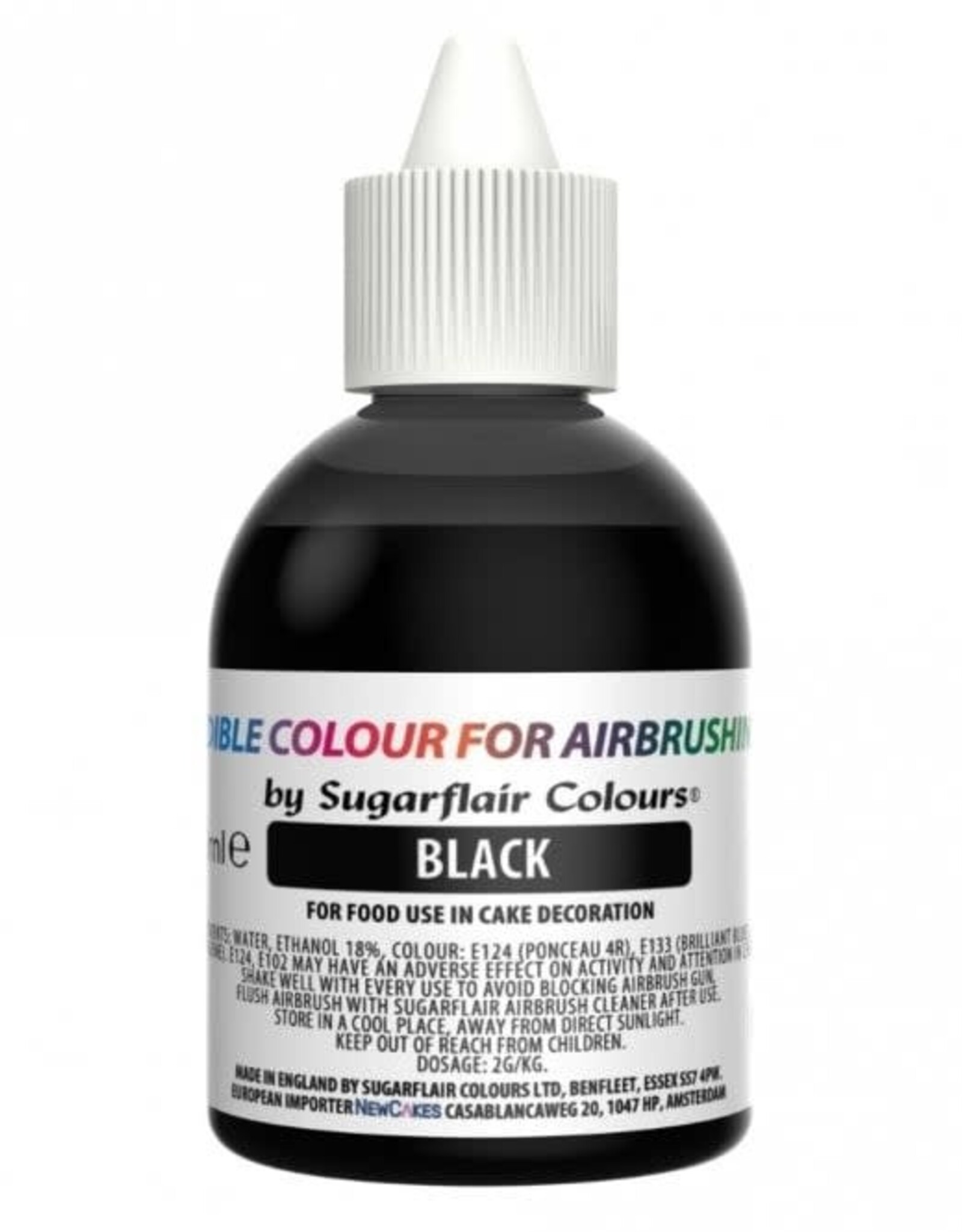 Sugarflair Sugarflair Airbrush Colouring -Glitter Black- 60ml